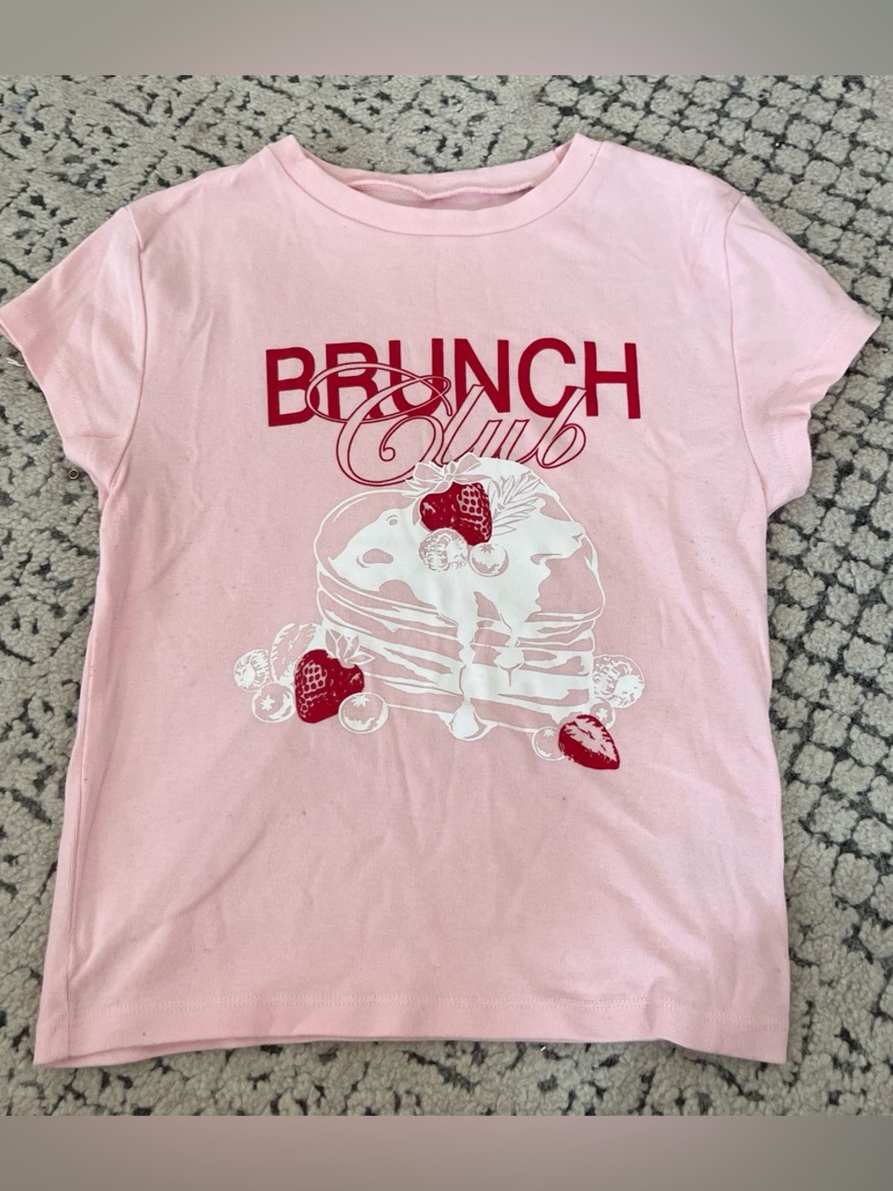 No boundaries pink brunch club baby tee size XS